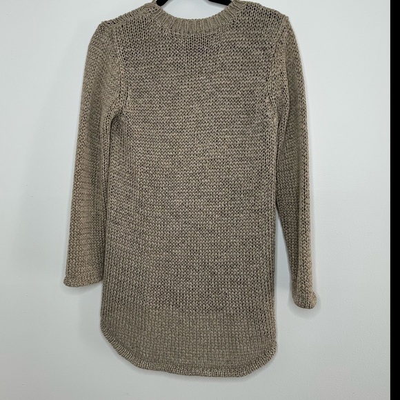 j.mclaughlin tan gold open knit long sleeve sweater - Picture 7 of 9